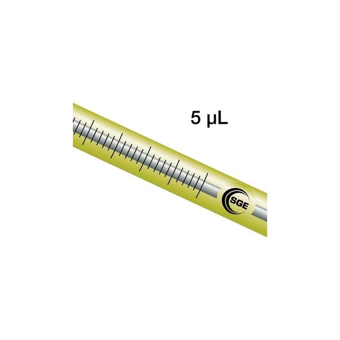 Trajan SGE 5 µL fixed needle Agilent syringe with 4.2 cm 0.63 mm OD cone tipped ...