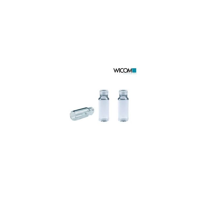 WICOM 9mm Schraubvial (Gewindeflasche), Klarglas, 2ml (1.5ml), 6mm weite Öffnung...