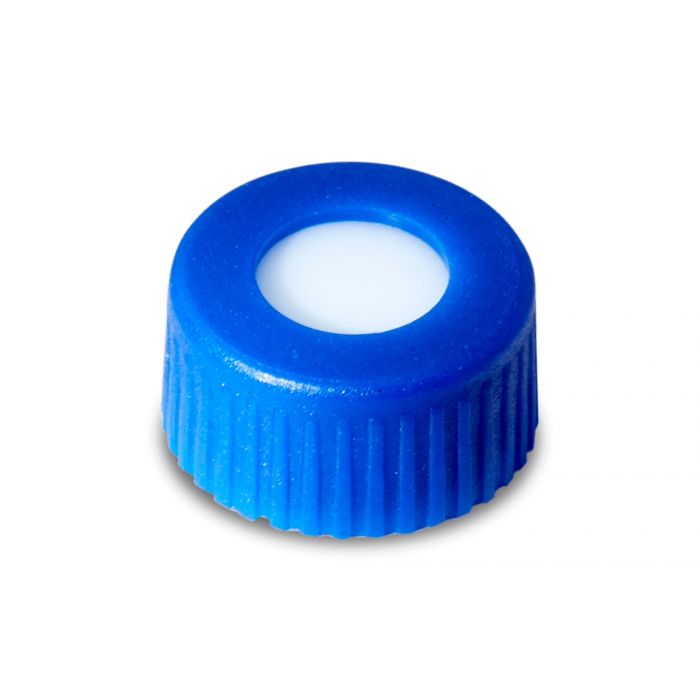 Blue, 12 x 32 mm Screw Neck Cap and PTFE/Silicone Septum, 10