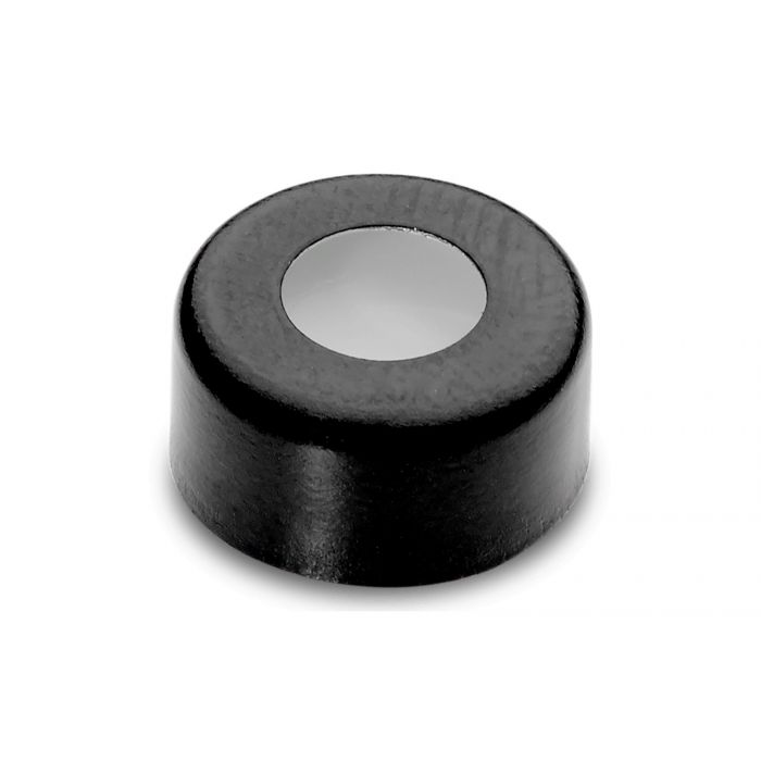 Black, Aluminum Crimp Cap and PTFE/Silicone Septum, 100/pk;