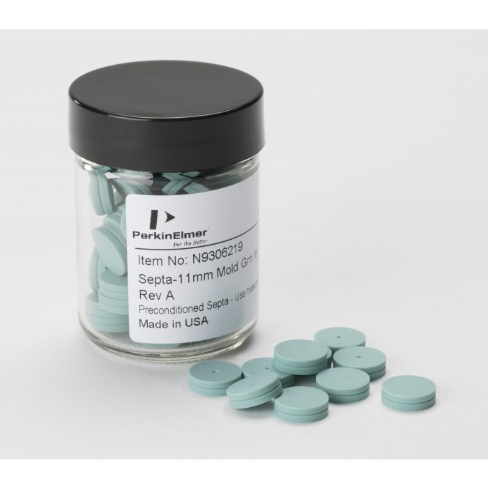 Perkin Elmer 11 MM MOLD GREEN INJ PORT SEPTA, PKG. 50