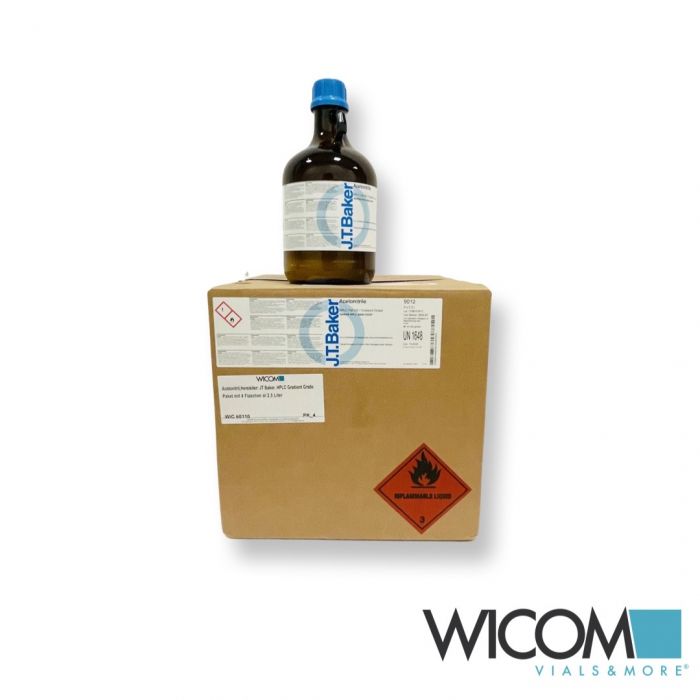 Acetonitrile,manufacturer: JT Baker, HPLC Gradient Grade Box with 4 bottels a´ 2...
