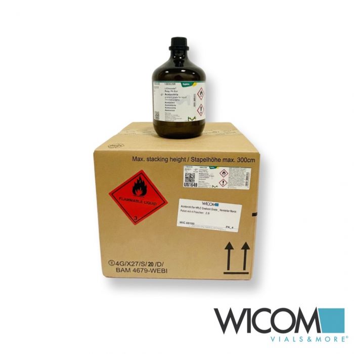 Acetonitrile,for HPLC Gradient Grade / manufacturer Merck Box with 4 bottels of ...