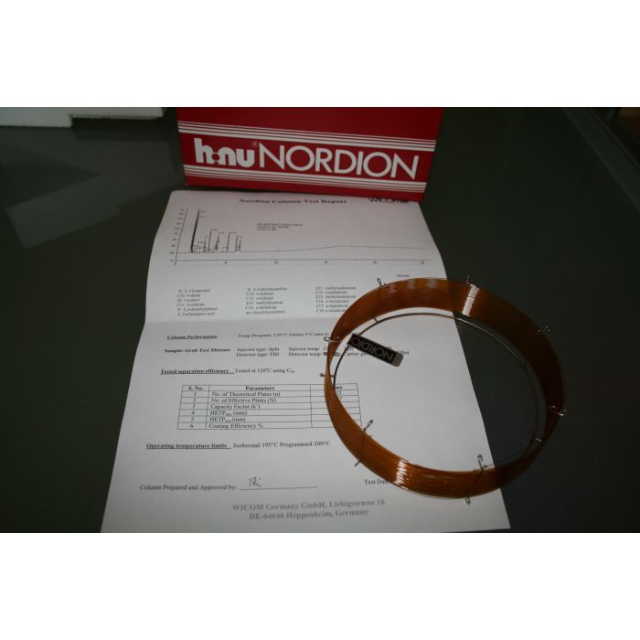 WICOM Nordion capillary column, NB-54, 50m, 0.32mm, 0.25µm
