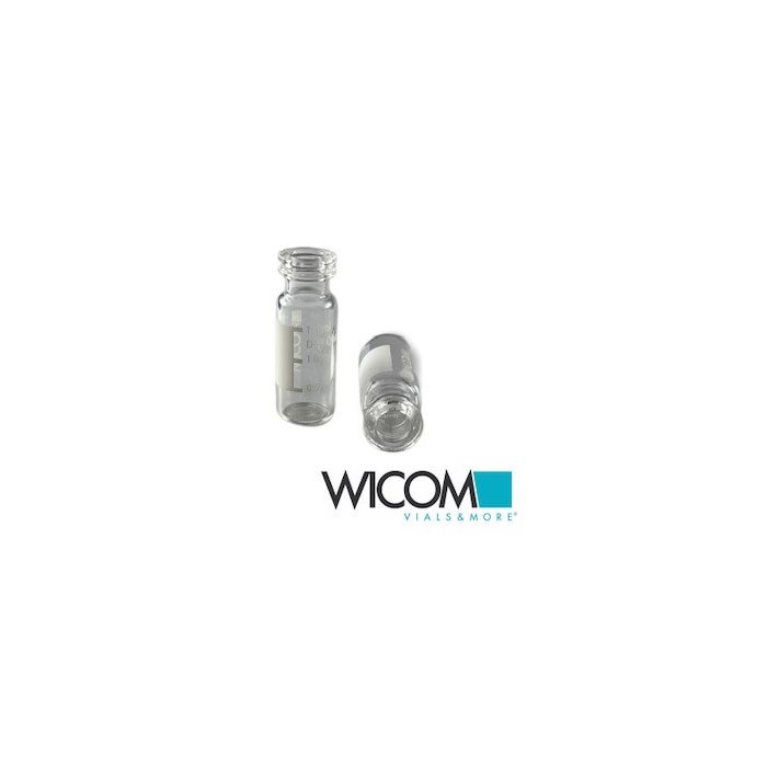 WICOM CRIMPSNAP vial, 11mm, 2ml, clear glass, with write-on patch, 12x32mm, 6mm ...