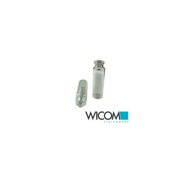 WICOM 20mm Crimp Vial (Rollrandflaschen), Klarglas, 20ml, 75,5 x 22,5mm, Probenf...