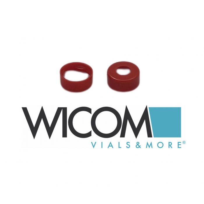 WICOM Snap cap, 11mm, red, PP, with PTFE septum