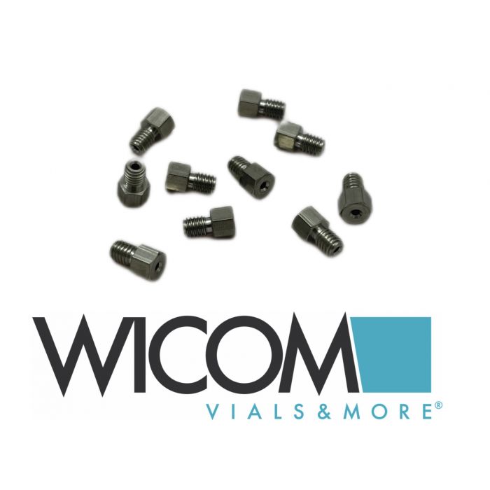 WICOM stainless steel Fitting, short, for 1/16" capillary Value pack with 25pce