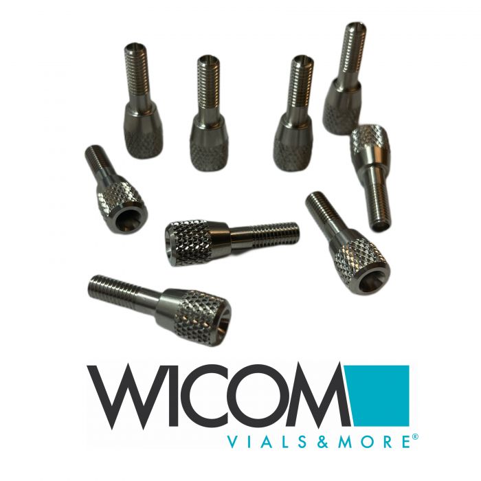 WICOM Dynaseal stainless steel screw for 1/16" capillary, long Value pack with 1...