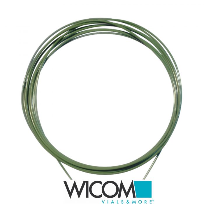 WICOM PEEK capillary, 3m, 1/16"x0.075mm ID, green, striped