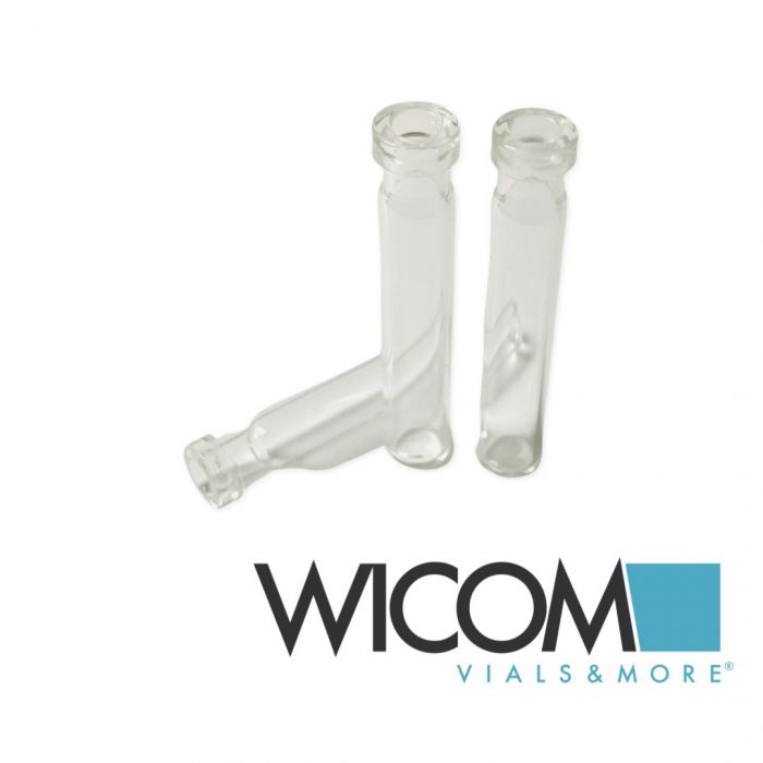 WICOM 8mm crimp vial, clear glass, flat bottom, 7 x 40mm 0.8ml