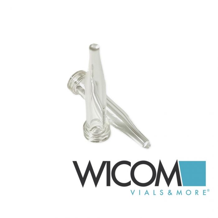 WICOM 8mm crimp vial, clear glass, 0.2ml, conical, 6x32mm