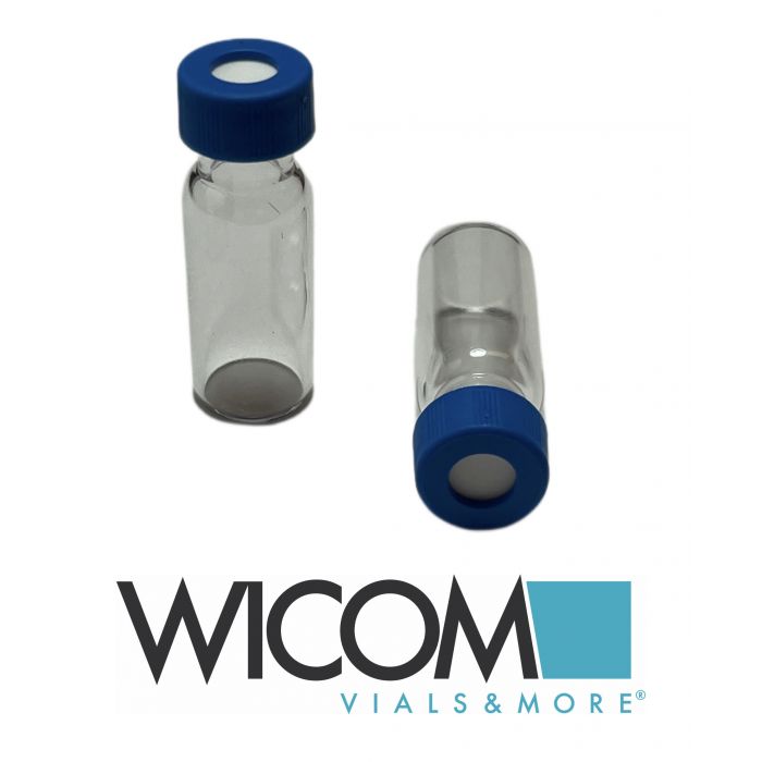 WICOM 2ml screw vials with caps, includes 9mm screw vials in clear glass and pre...