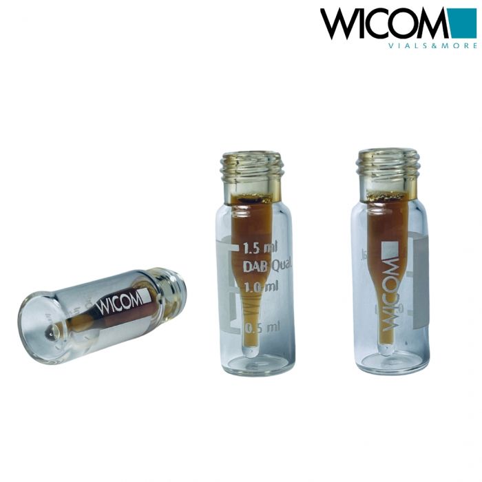 WICOM 2ml Screw Top Vial, clear glass, with write-on patch and scale, 12x32mmm w...