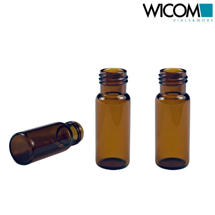 WICOM 2ml screw vial, 9mm thread, amber glass, 12x32mm, suitable for Agilent, Wa...