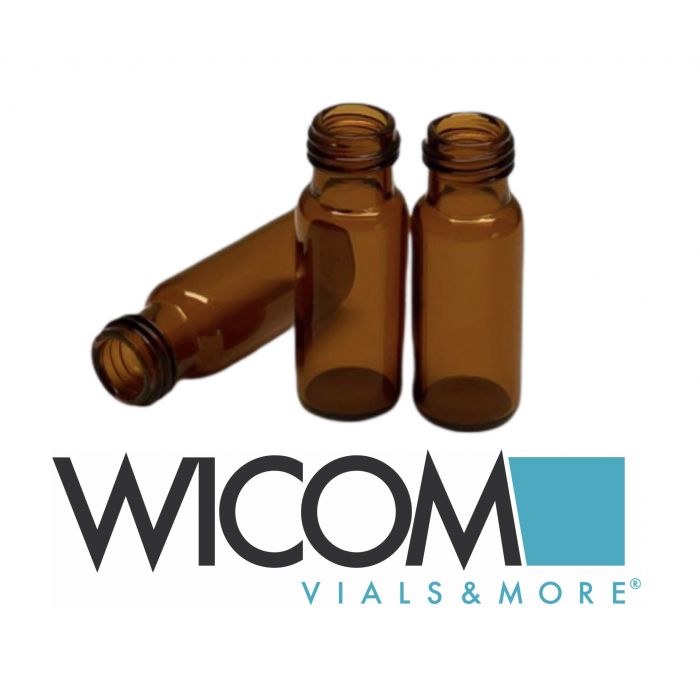 WICOM 2ml screw vial, brown glass, with out write-on patch, 12*32mm, 9mm thread