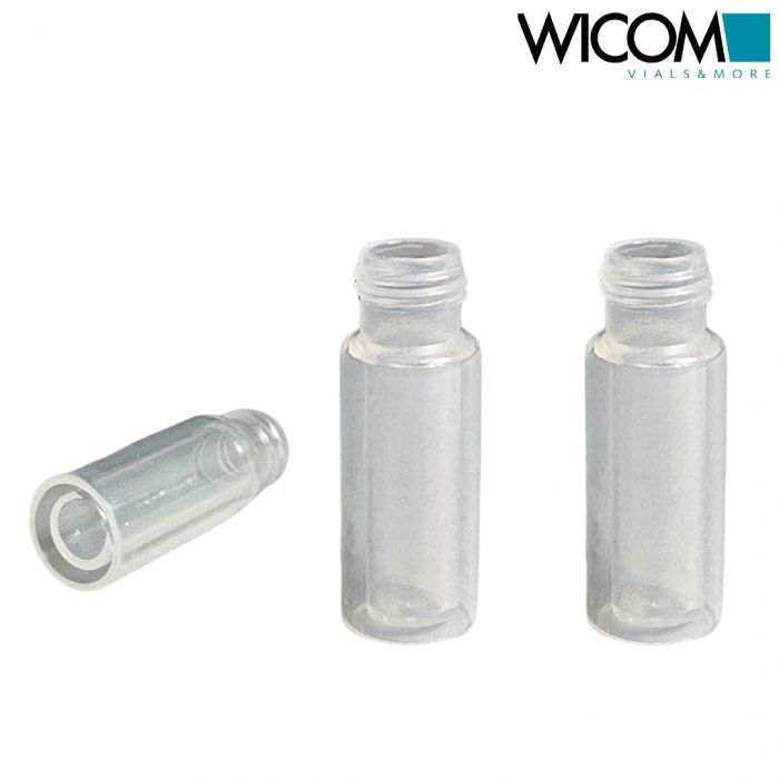 WICOM 9mm Schraubvial (Kurzgewindeflasche), Polypropylen, 700ul, Probenflasche, ...