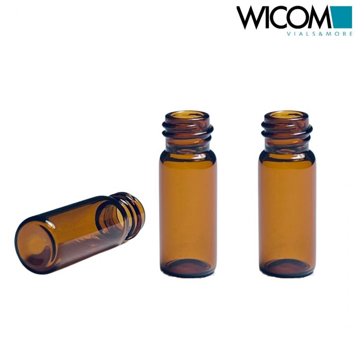 WICOM 10mm screw vial, 1.5ml, amber glass Value pack with 20x100pce