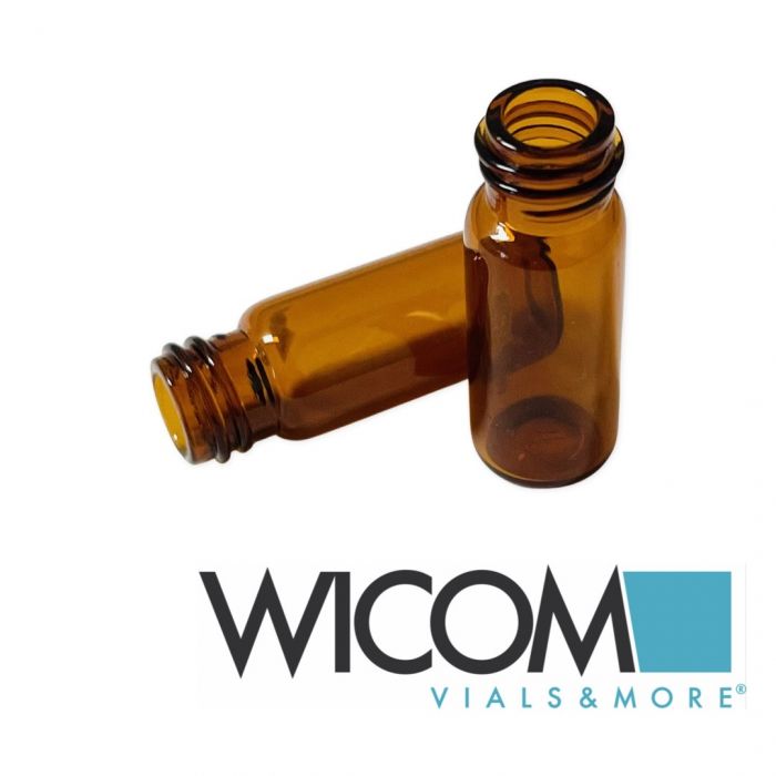 WICOM 10mm Schraubvials (Gewindeflasche), Braunglas, 1,5ml, Probenflasche