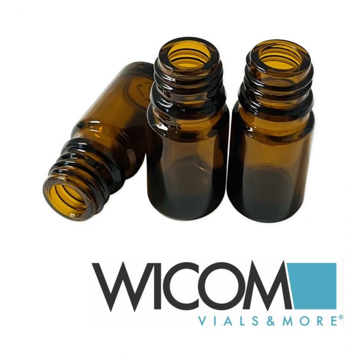 WICOM screw vial, 6ml, amber glass, 18mm thread 22x48mm