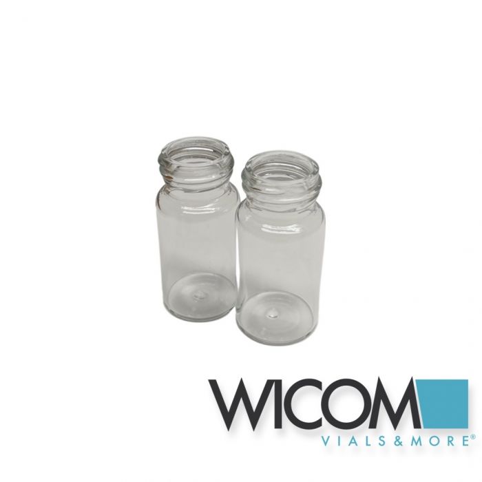 WICOM 24mm Schraubvial (EPA-Gewindeflaschen), Klarglas, 20ml, 57mm x 27,5mm, Pro...