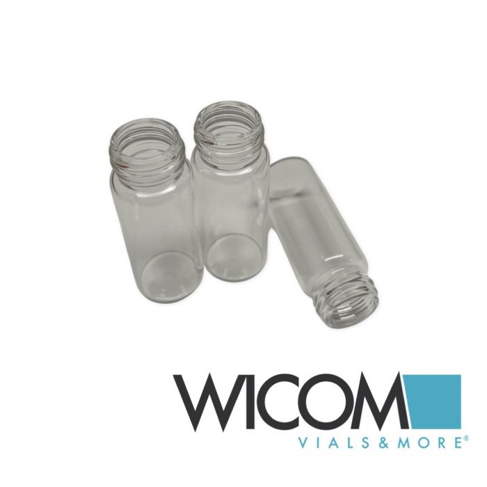 WICOM EPA-screw vials, (G 24), 30ml, 24mm threat, clear glass, 72,5 x 27.5mm