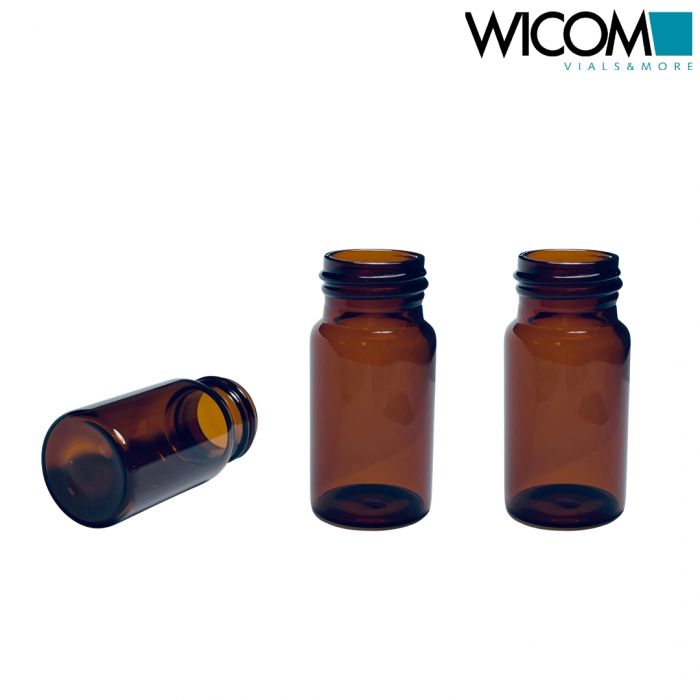 WICOM EPA-screw vials, 20ml, amber glass, 24mm thread, 27.5x57mm