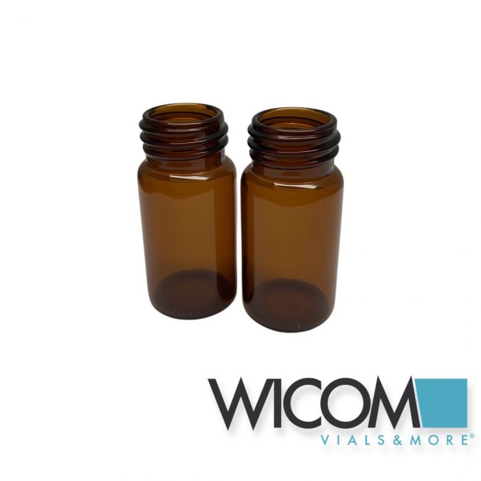 WICOM EPA-screw vials, 20ml, amber glass, 24mm thread, 27.5x57mm