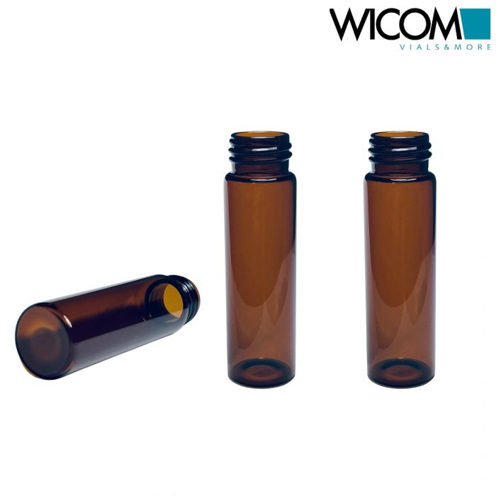 WICOM EPA-screw vials, 40ml, amber glass, 27.5x95mm