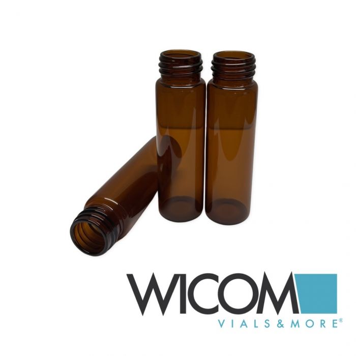 WICOM EPA-screw vials, 40ml, amber glass, 27.5x95mm