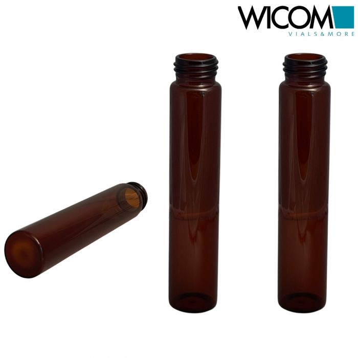WICOM EPA-screw vials, 60ml, amber glass, 24mm thread, 27.5x140mm