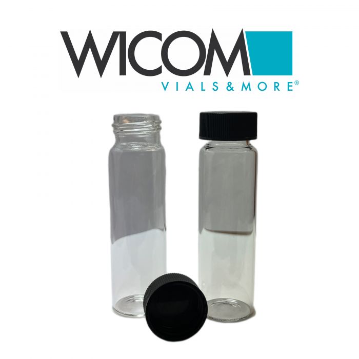 WICOM Combipack with EPA-screw vials, 40ml, clear glass, 27.5x95mm and screw cap...