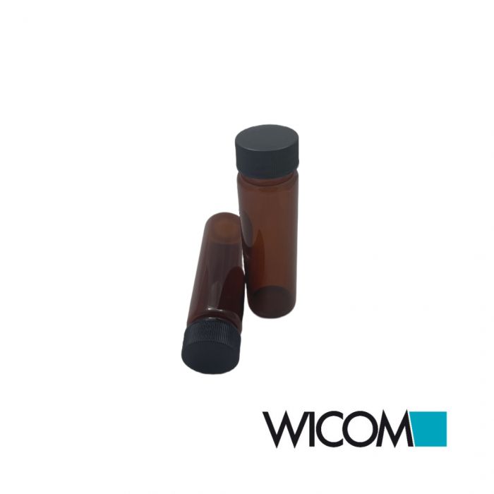 WICOM Combipack with EPA-screw vials, 40ml, amber glass, 27.5x95mm with screw ca...