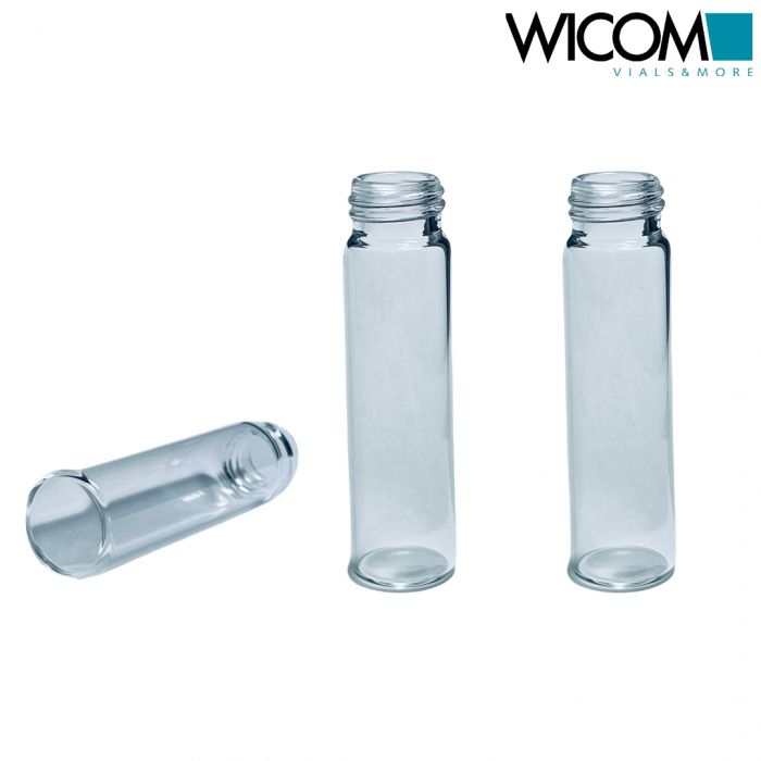 WICOM 15mm screw vial, clear glass, 8ml, 17x61mm