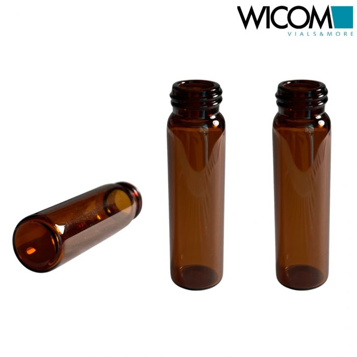 WICOM 15mm screw vial, amber glass, 8ml, 17x61mm 1st hydrolytical class