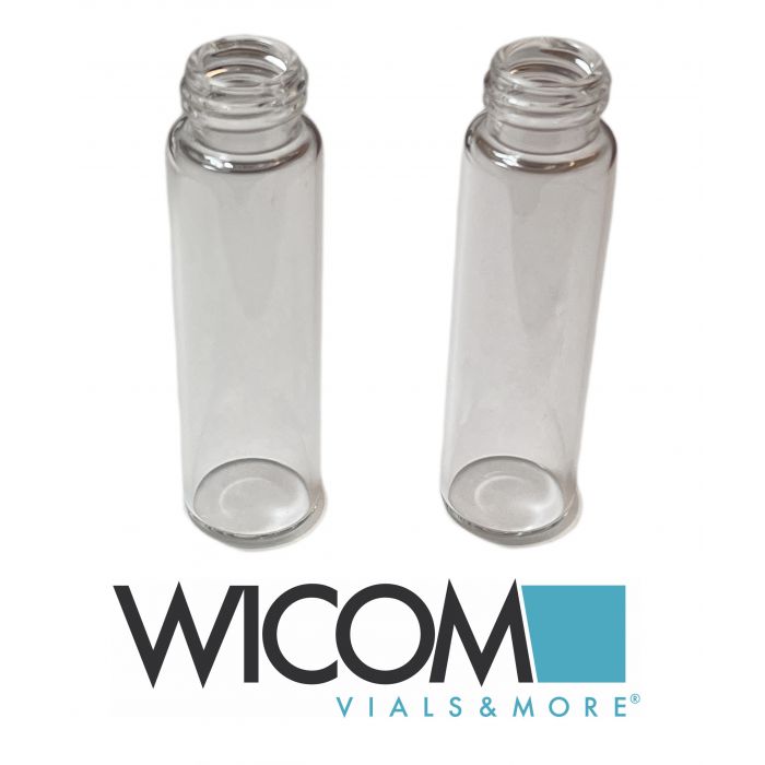 WICOM screw vial, clear glass, 12ml, 15mm thread, 19x66mm