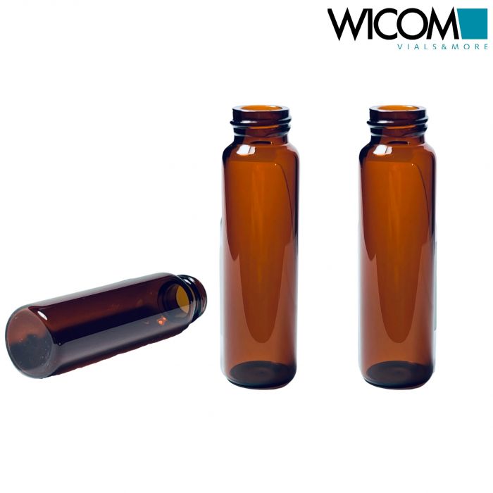WICOM screw vial, amber glass, 12ml, 15mm thread, 19x66mm (height 65 +- 1mm, dia...