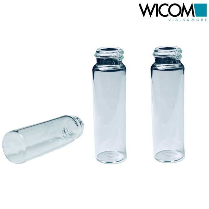 WICOM screw vial, clear glass, 16ml, 18mm thread, 21x70mm