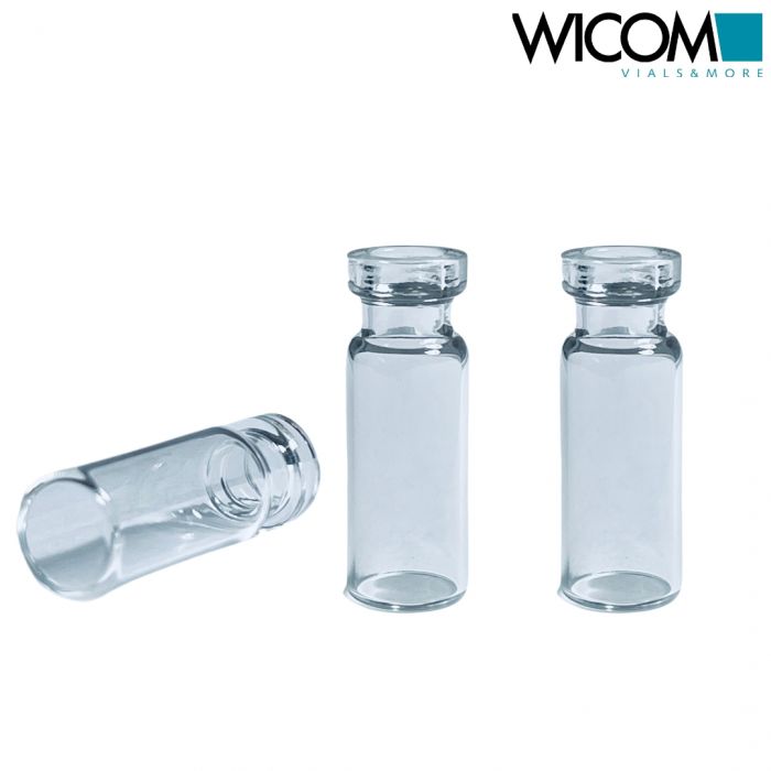 WICOM crimp top vial, 11mm, 2ml, clear glass, 6mm wide opening , 12x32mm, in DAB...
