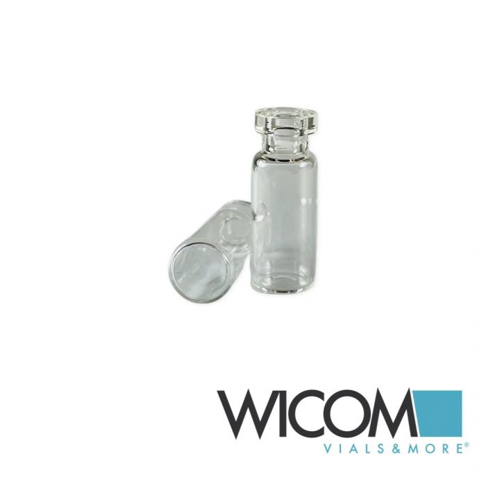 WICOM crimp vials, 11mm, 2ml, clear glass, 12x32mm, with 5mm small opening, in D...