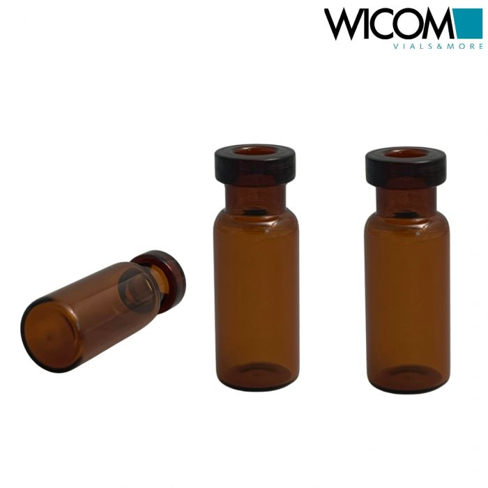 WICOM crimp vials, 11mm, 2ml, amber glass, with 5mm small opening