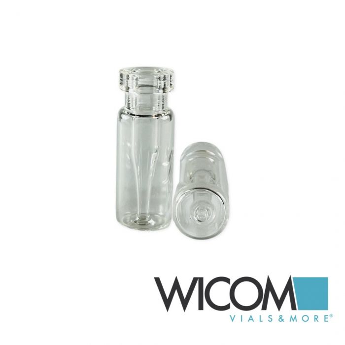 WICOM 11mm crimp vials, clear, 2ml with inserted inserts (200ul), inserts attach...