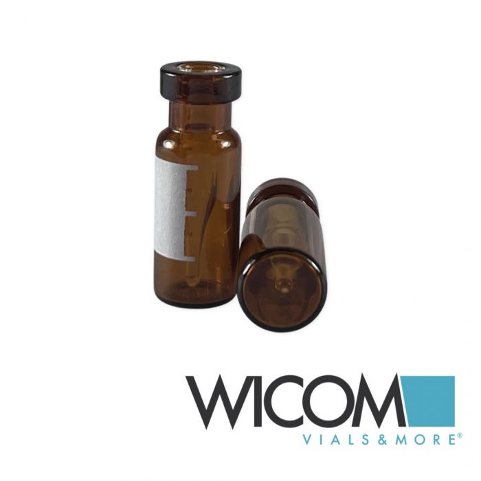 WICOM crimp vials, 11mm, 0.3ml, amber glass, 11.6x32mm, with write-on patch, 6mm...