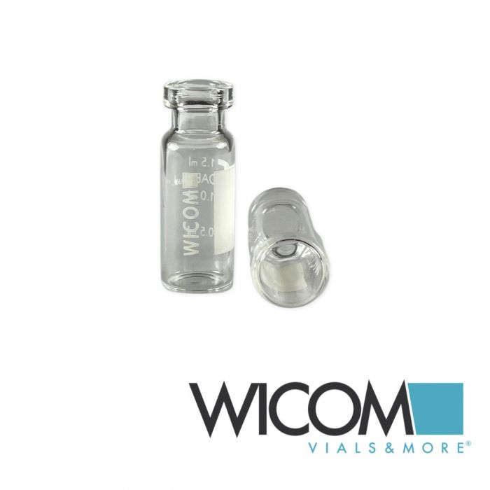 WICOM 2ml Autosampler vials, clear glass with 11mm crimp top DAB-10 quality with...