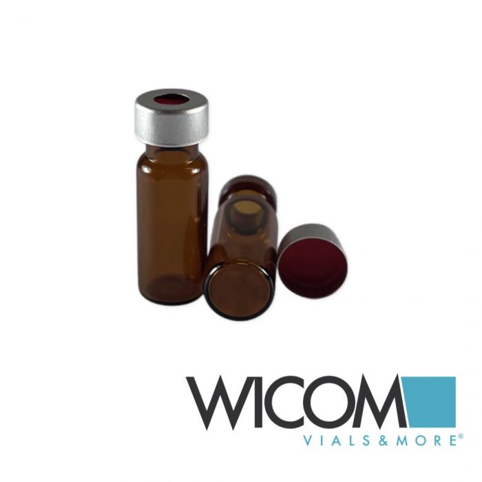 WICOM 2ml crimp vial with caps, includes crimp vial in amber glass and pre seale...