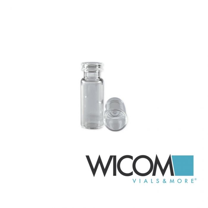 WICOM 11mm CRIMPSNAP vials, clear glass, 1st hydrolytical grade glass, 2ml, with...