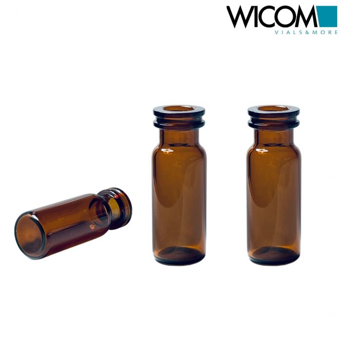WICOM CRIMPSNAP vial, 11mm, 2ml, amber glass, 6mm wide opening 12x32mm, suitable...