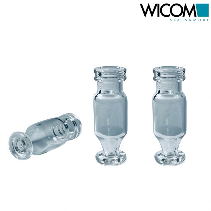 WICOM CRIMPSNAP micro-V vial, 11mm, 1.5ml, clear glass, silanised, deactivated, ...