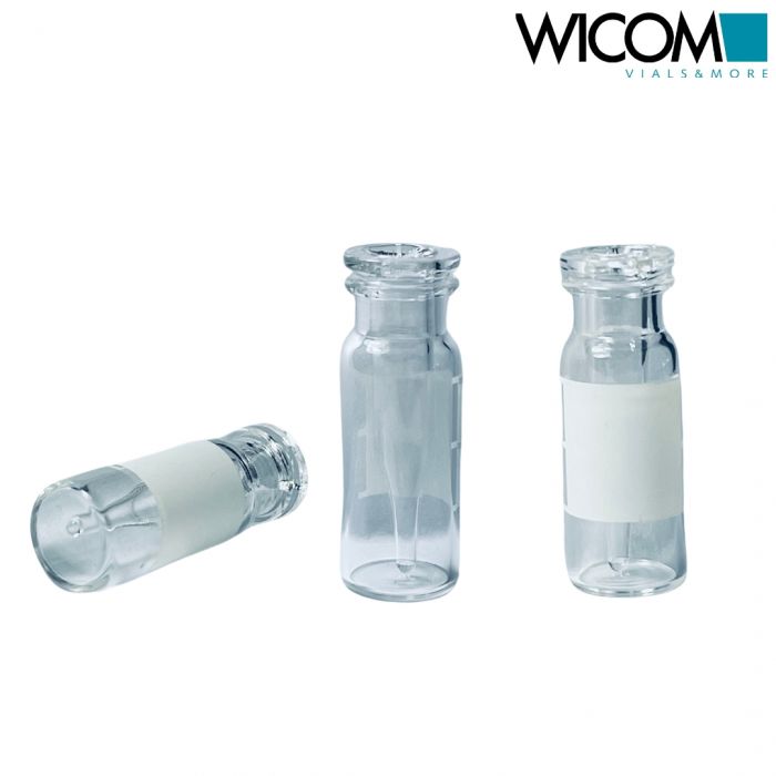 WICOM Crimpsnap vial, 11mm, 0.3ml, clear glass, with write-on patch, with fused ...