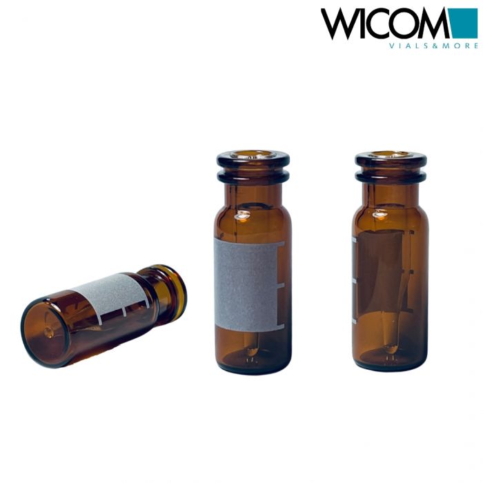 WICOM 11mm CRIMPSNAP Vial, Braunglas, mit eingeschmolzenem Mikroeinsatz, top-bon...